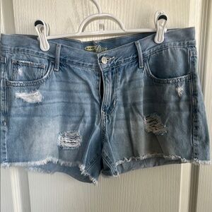 Old Navy Blue Jean Shorts Distressed Frayed Hem - Diva